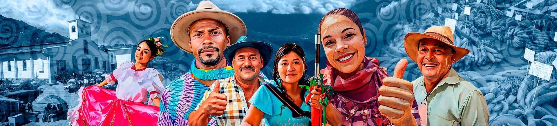 Banner con personas de la subregión de Alto Patía y Norte del Cauca