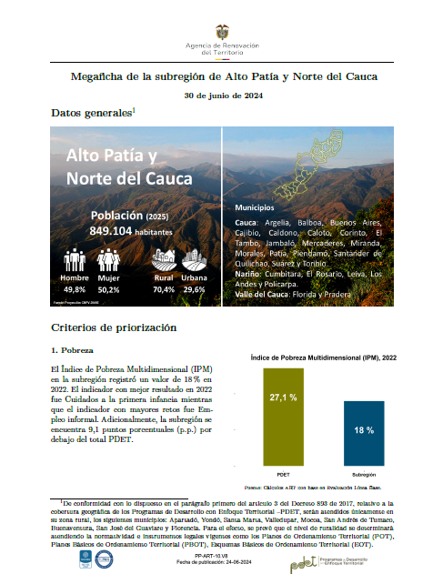 Alto Patía – Informe de Implementación 2023
