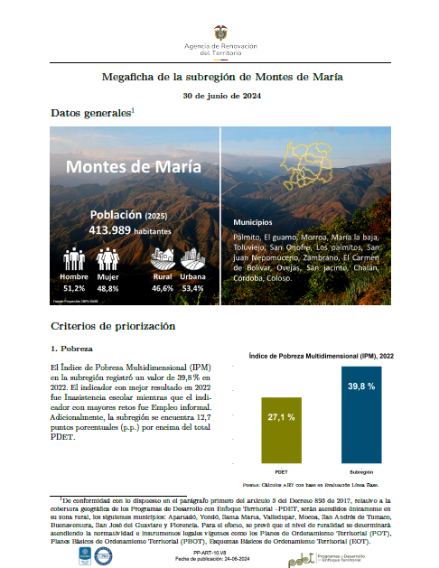 Montes de María – Informe de Implementación 2023