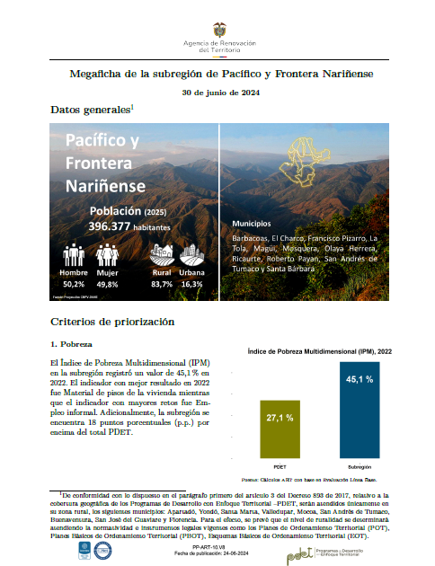Pacífico Frontera Nariñense – Informe de Implementación 2023