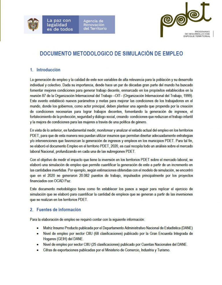  Documento metodológico simulación de empleo