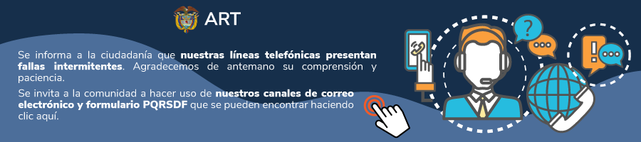 Banner informando falla en líneas telefónicas