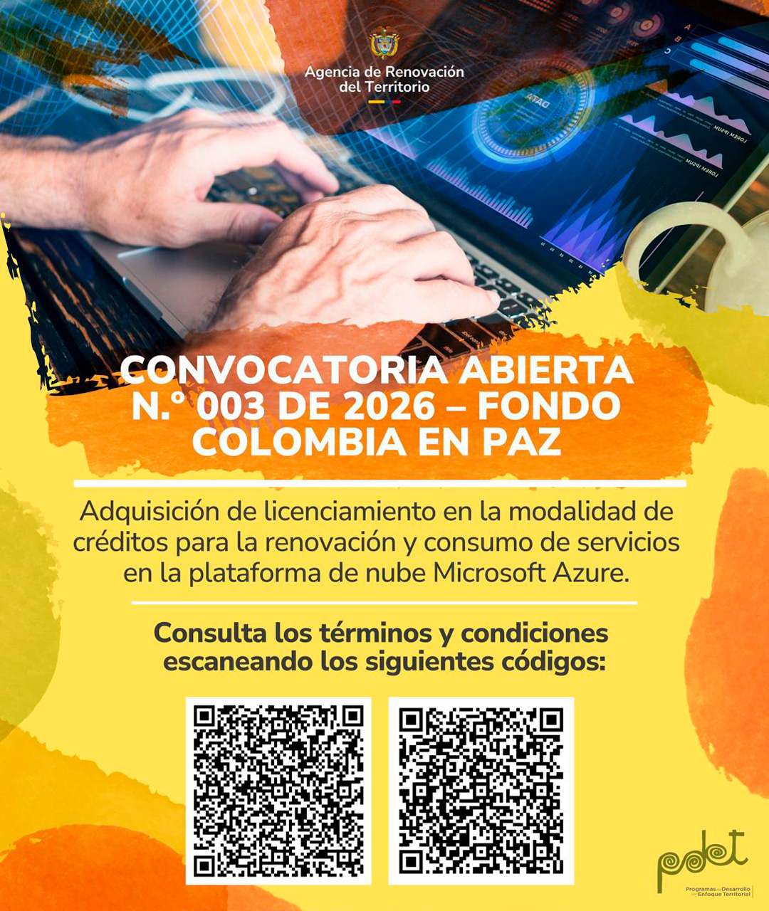 Convocatoria adquisición de licenciamiento para la renovación y consumo de servicios en la plataforma de nube Microsoft Azure