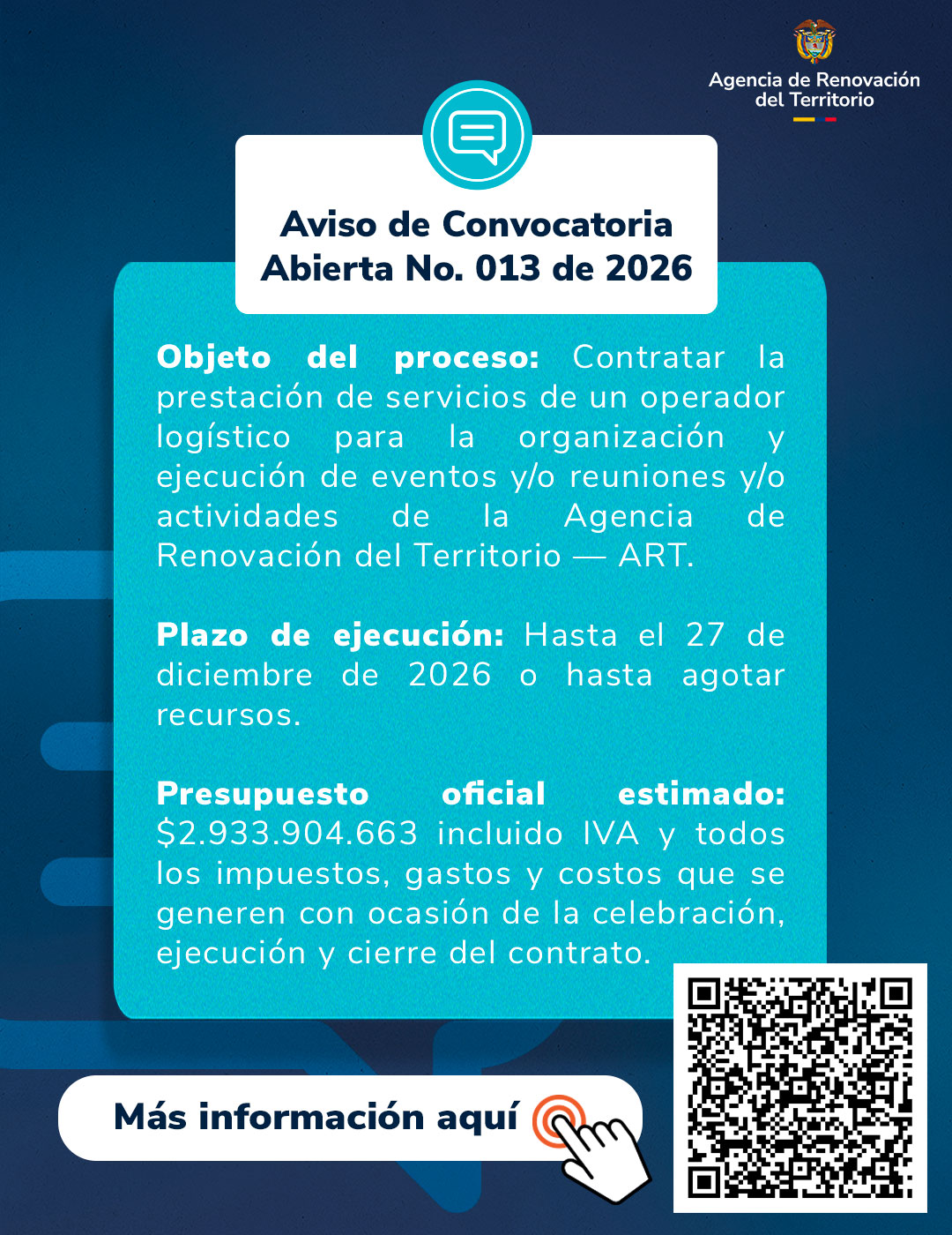 Enlace a Aviso de convocatoria 013 de 2026