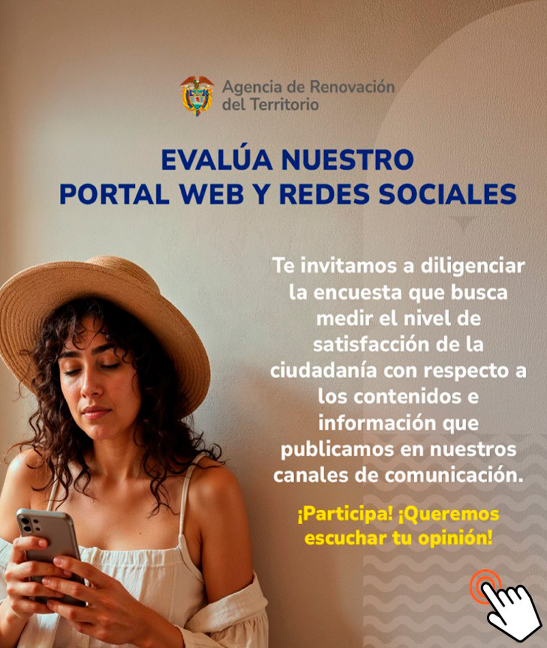 Enlace para evaluar el portal web y las redes sociales de la ART