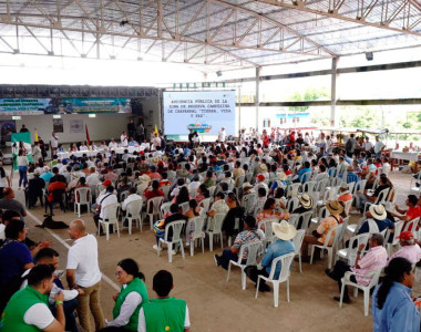 Comunidades del Sur de Tolima participando en la audiencia pública de la Zona de Reserva Campesina