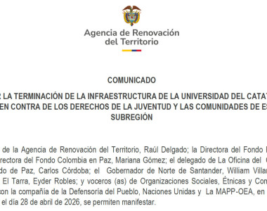 Aviso Universidad del Catatumbo