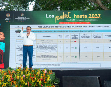 Director de la ART presentando su balance en la Rendición de Cuentas