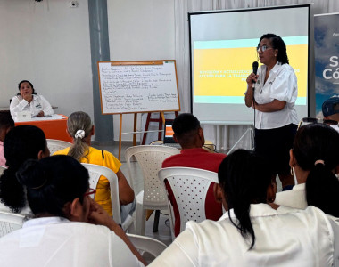 Integrantes de la mesa comunitaria de Montelíbano