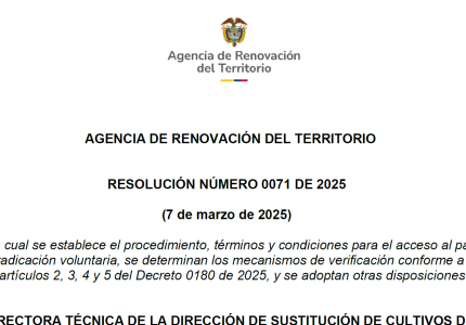 Consulte la Resolución No. 071 de 2025