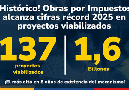 Histórico número y valor de proyectos viabilizados en 2025 para ser financiados a través de Obras por Impuestos