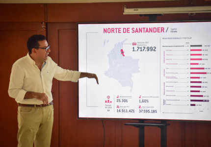Hombre exponiendo datos importantes de Norte de Santander