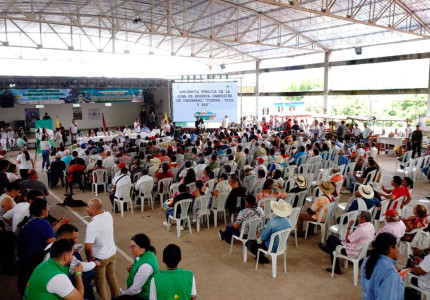 Comunidades del Sur de Tolima participando en la audiencia pública de la Zona de Reserva Campesina