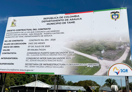  Gobierno Nacional y Alcaldía de Tame pavimentarán vía terciaria