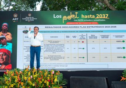 Director de la ART presentando su balance en la Rendición de Cuentas