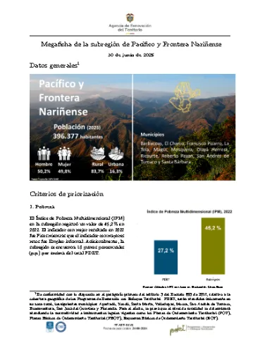 Pacífico Frontera Nariñense – Informe de Implementación 2025