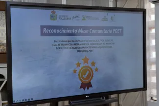 Diploma de reconocimiento de Mesa Comunitaria de Valledupar