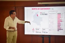 Hombre exponiendo datos importantes de Norte de Santander