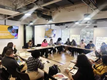 Delegados de la ART y UNFPA en cierre de Convenio de Parterías Vivas