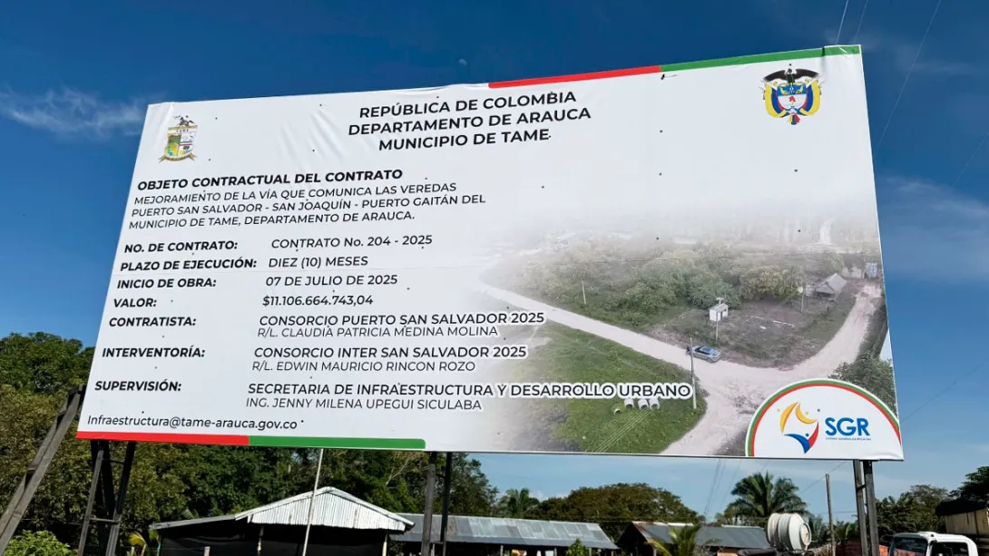  Gobierno Nacional y Alcaldía de Tame pavimentarán vía terciaria