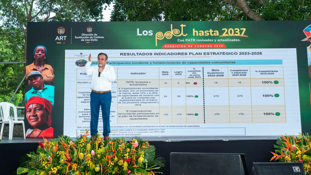 Director de la ART presentando su balance en la Rendición de Cuentas